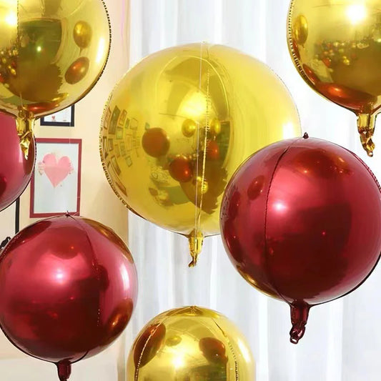 5 Balões vermelhos e dourados, 30 cm vermelho rubi metálico cromado dourado pérola ouro