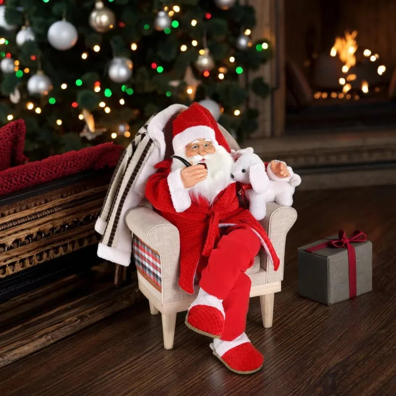 Papai Noel Decorativo Shopping Center Decoração Natalina Papai Noel Sentado Poltrona