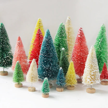 Árvore de Natal Artificial Decoração Natal 8 Peças Mini Pinheiro Artificial Natal Decoração