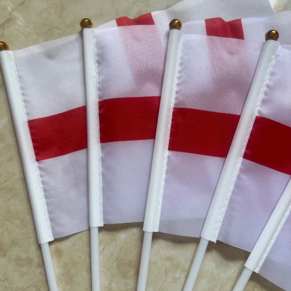 Mini bandeiras da Inglaterra Bandeira de mão 14x21cm, 50 peças de bandeiras inglesas