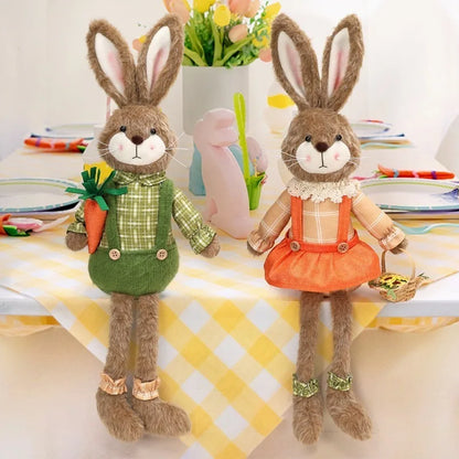 Coelho de Pano Artesanal de Páscoa Adorável Enfeite de Mesa Criativo Decoração Festiva