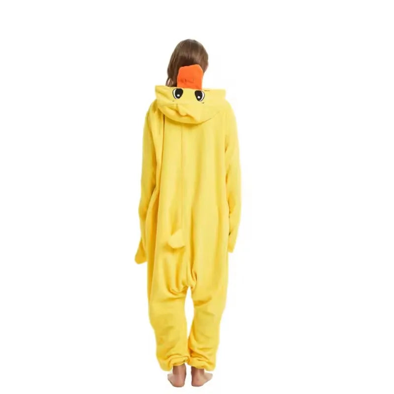 Fantasia Adulto Pintinho Amarelinho Pijama Macacão Unissex Infantil 140 e Adulto S-XXL