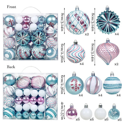 Bola de Natal 48 Peças de Enfeites de Bolas de Natal Criativos Vermelho Estilo Retrô