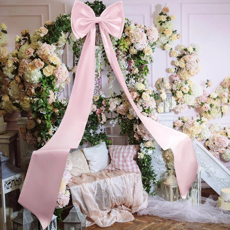 Decoração de laço gigante de casamento, laços grandes, decoração de parede de quarto