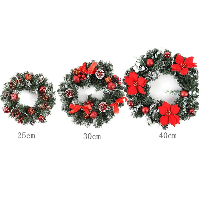 Guirlanda de Natal 40cm Guirlanda de Natal com pinhas artificiais bagas e flores férias