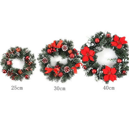 Guirlanda de Natal 40cm Guirlanda de Natal com pinhas artificiais bagas e flores férias
