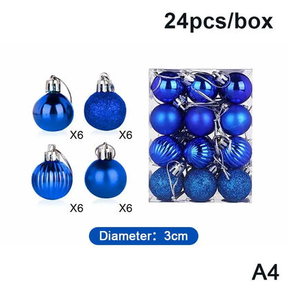 Bolas de Natal 24 Peças de Enfeites de Bola de Natal de (3cm)/6cm*6cm*6cm*6cm Natal