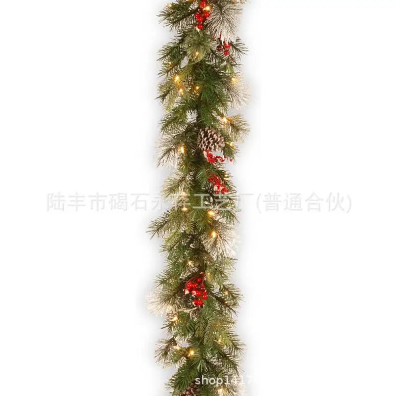 Guirlanda de Natal com luzes, Guirlanda de Natal Guirlanda de toque real de cedro dobrável