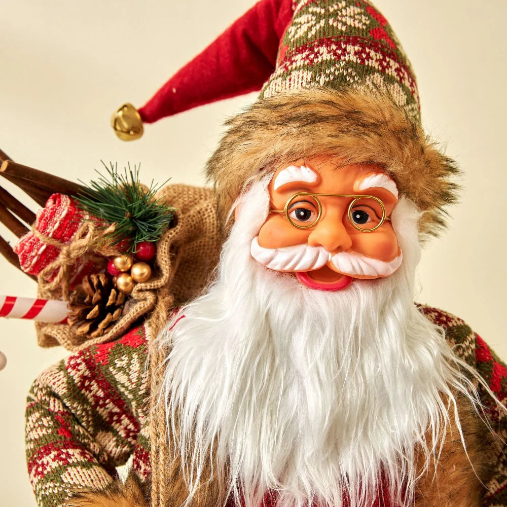 Enfeite Papai Noel Natal Estatuetas de Papai Noel | Figura de Natal de Papai Noel em pé
