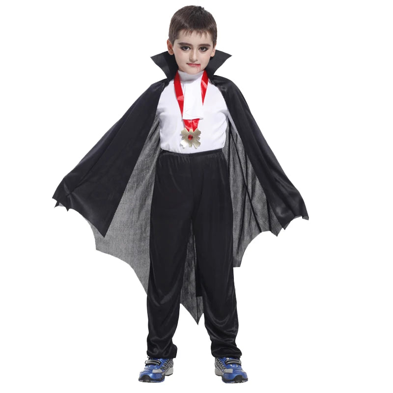 Fantasia Infantil Drácula Vampiro Halloween Cosplay + Capa