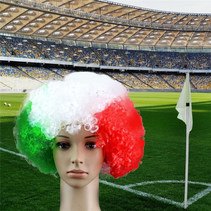 Peruca Copa do Mundo para torcedores de futebol, inspirada na Copa do Mundo, Peruca