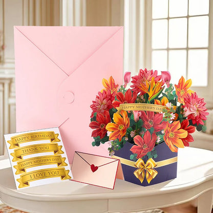 Cartão Pop Up Dia das Mães, Cartão de Dia das Mães da Filha, Pop Up Feliz Dia das Mães!