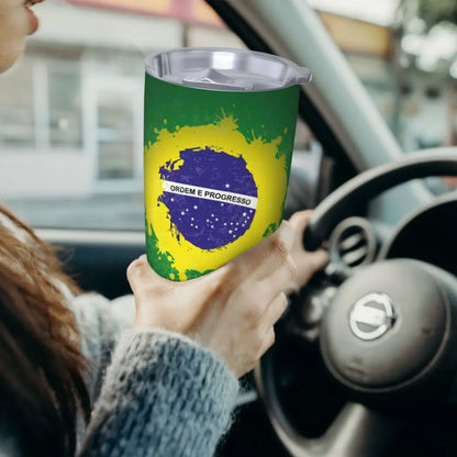 Caneca de copa do mundo café isolada com bandeira do Brasil copo volta às aulas 590 ml