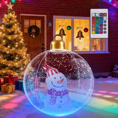 Bolas Decorativas Insufláveis de PVC 24 Polegadas para Shopping, Ornamento Inflável Natal