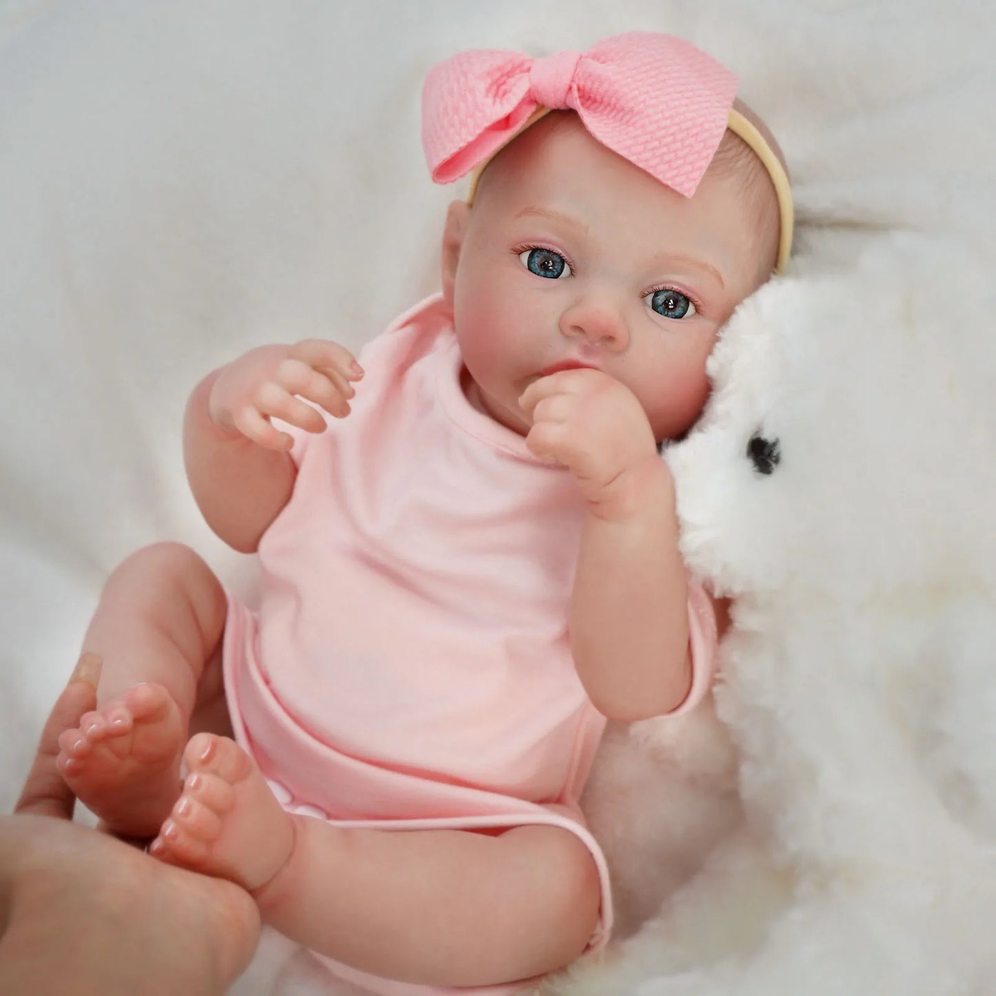 Bebê Reborn Boneca Realista Silicone Menina Original (48cm Bebe Boneca Pintada)