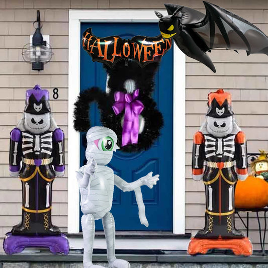 Balões grandes de Halloween Balões de esqueleto em pé Balão assustador base Balão