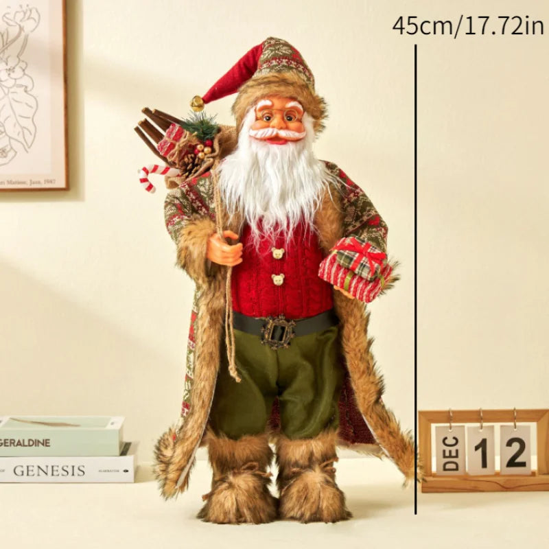 Enfeite Papai Noel Natal Estatuetas de Papai Noel | Figura de Natal de Papai Noel em pé