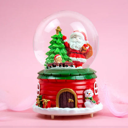 Globo de Neve de Natal, Bola de Cristal Iluminada, Enfeites de Bola de Vidro, Decorações