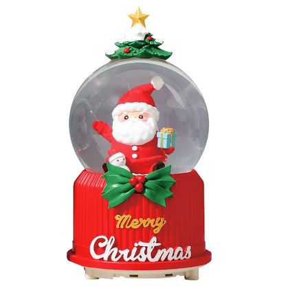 Globo de Neve de Natal, Bola de Cristal Iluminada, Enfeites de Bola de Vidro, Decorações
