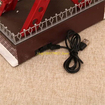 Roda-gigante rotativa de Natal de 28 cm com luzes LED, acompanhada música alegre Natal