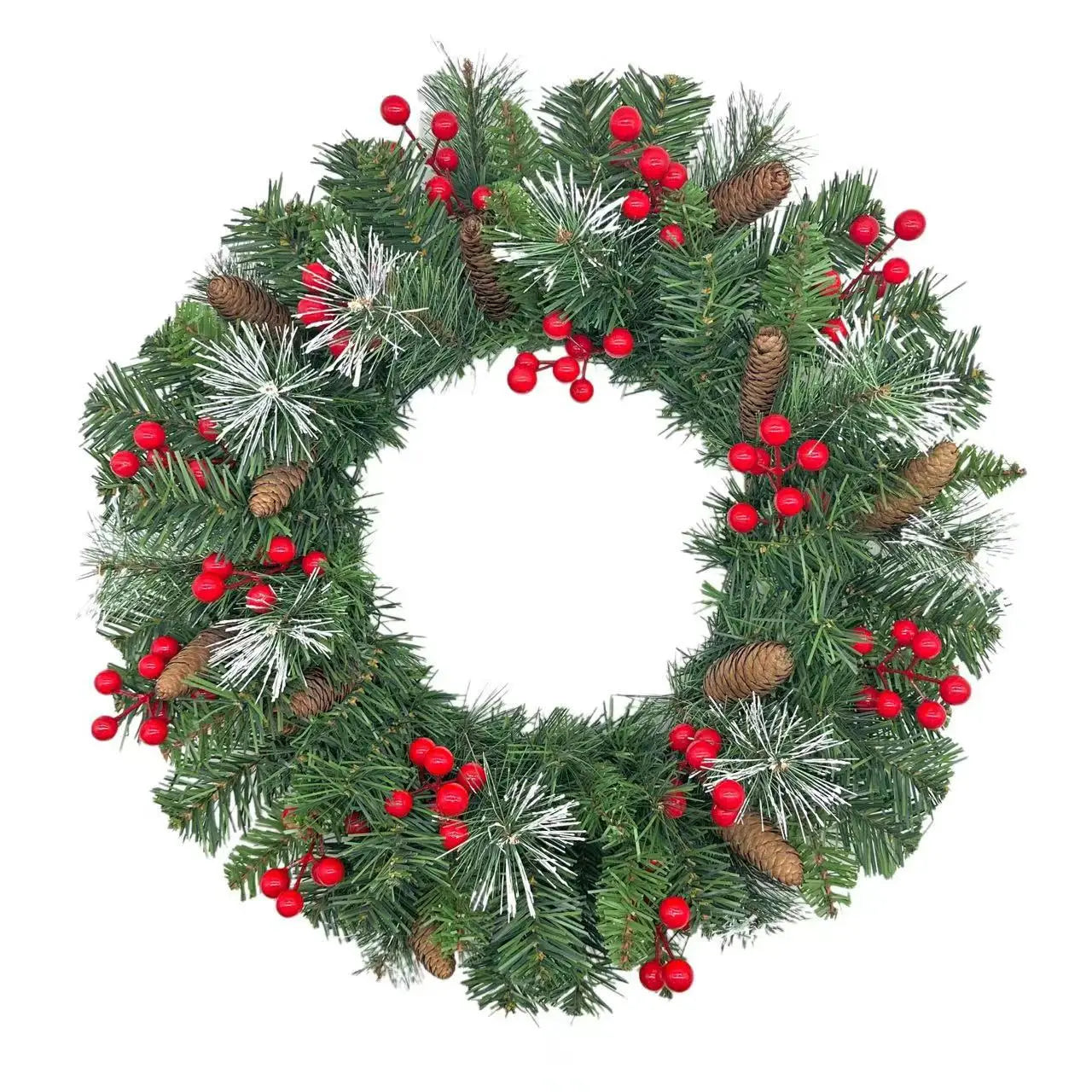 Decoração de Natal, Guirlanda Festão Aramado, 40cm e 60cm, Verde/Vermelho