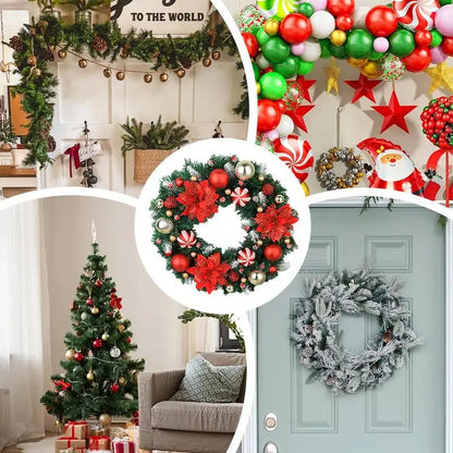 Guirlanda de Natal grande, Guirlanda de Natal ao ar livre - Guirlanda de Natal iluminada