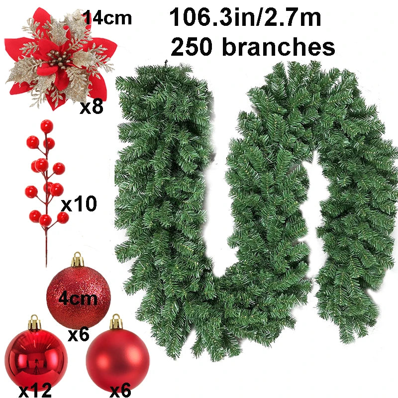 Guirlanda de Natal, guirlanda de Natal festão com laços, guirlanda de porta para paredes