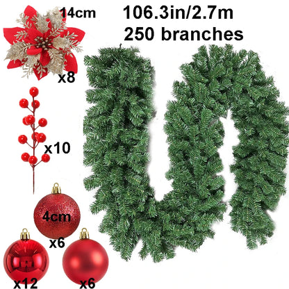 Guirlanda de Natal, guirlanda de Natal festão com laços, guirlanda de porta para paredes