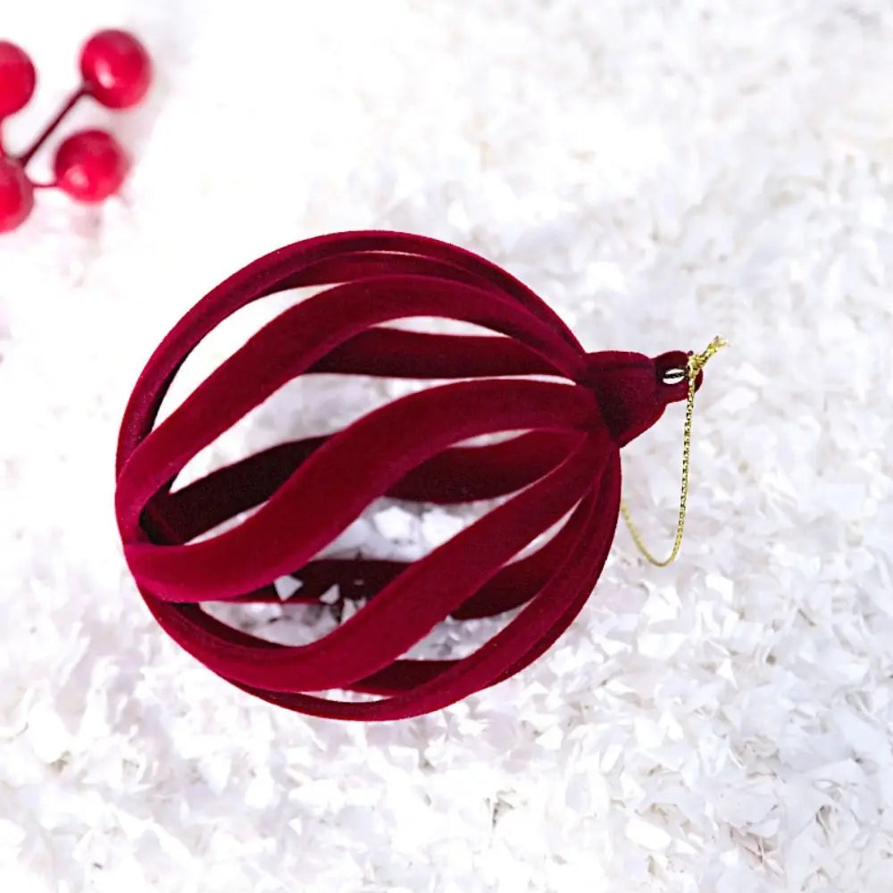 Bola de Natal Enfeites de Bolas de Natal de Veludo 4 Peças Decorativos / Tamanho: 16x8cm