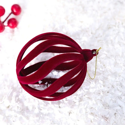 Bola de Natal Enfeites de Bolas de Natal de Veludo 4 Peças Decorativos / Tamanho: 16x8cm