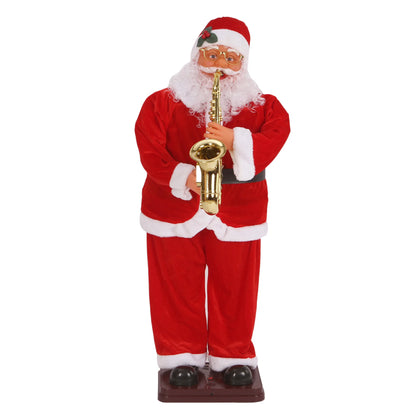 Boneco Papai Noel de Shopping Decoração 1.8 metros e Papai Noel Musical com Saxofone