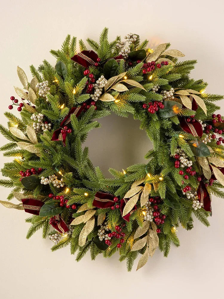 Guirlanda de Natal para porta da frente, decoração de guirlanda de Natal, guirlanda Natal