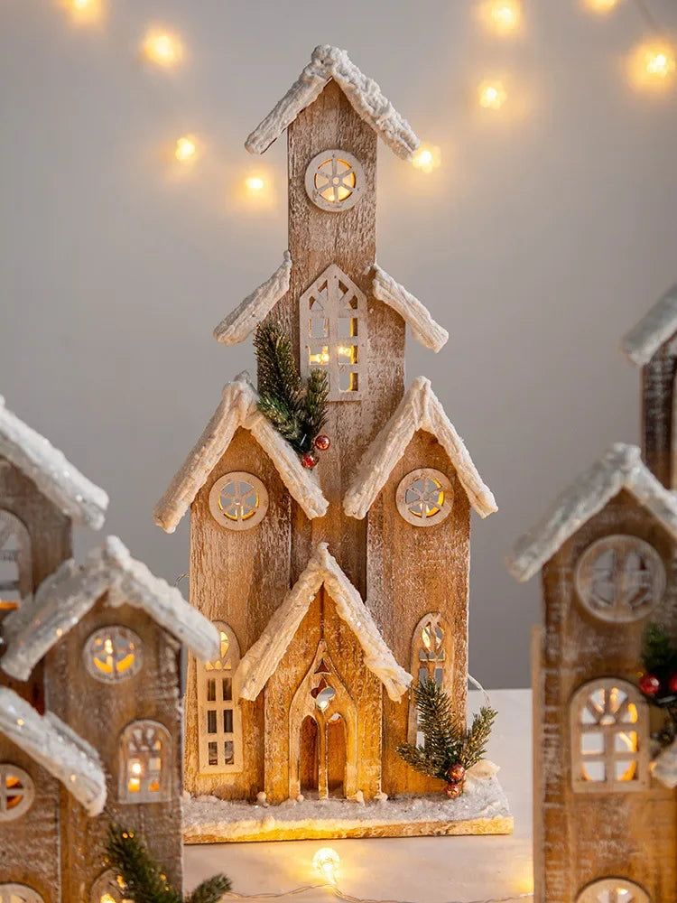 Cerca Decoração Natal Neve Pinho Decoração árvores Natal | Portão árvore natal madeira