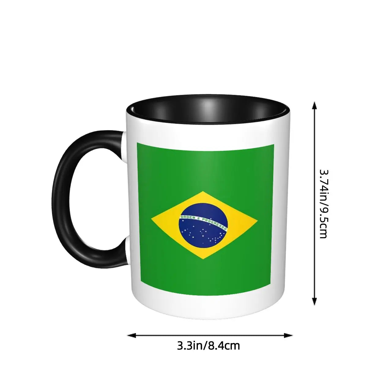 Caneca Futebol Bandeira Brasil Criativa Copa do Mundo (Verde) de 590 ml Futebol Bandeira