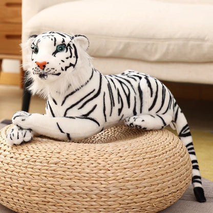 Gigante vida real tigre pelúcia gigante tigre branco para decoração, adorável tigre