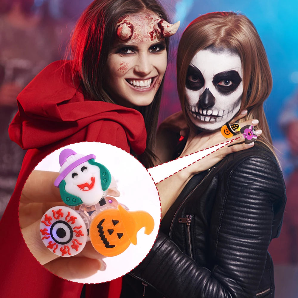 Anéis Halloween Luminosos 10 Peças De Anéis De Halloween Luminosos Led Creative