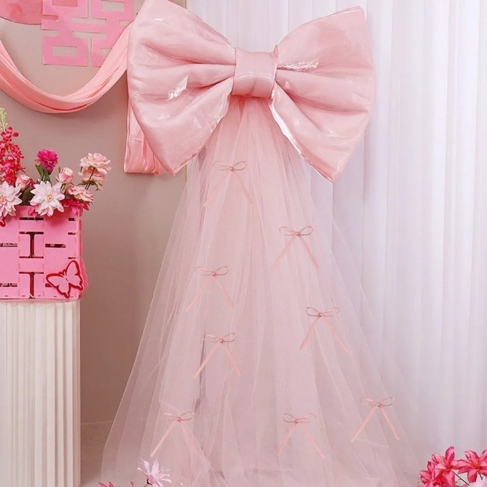 Laços grandes de banco de casamento caudas longas 50 x 38 cm, decorações corredor