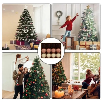 Bola de árvore de Natal reunida Veludo - 12 peças de enfeite de árvore bolas reunidas