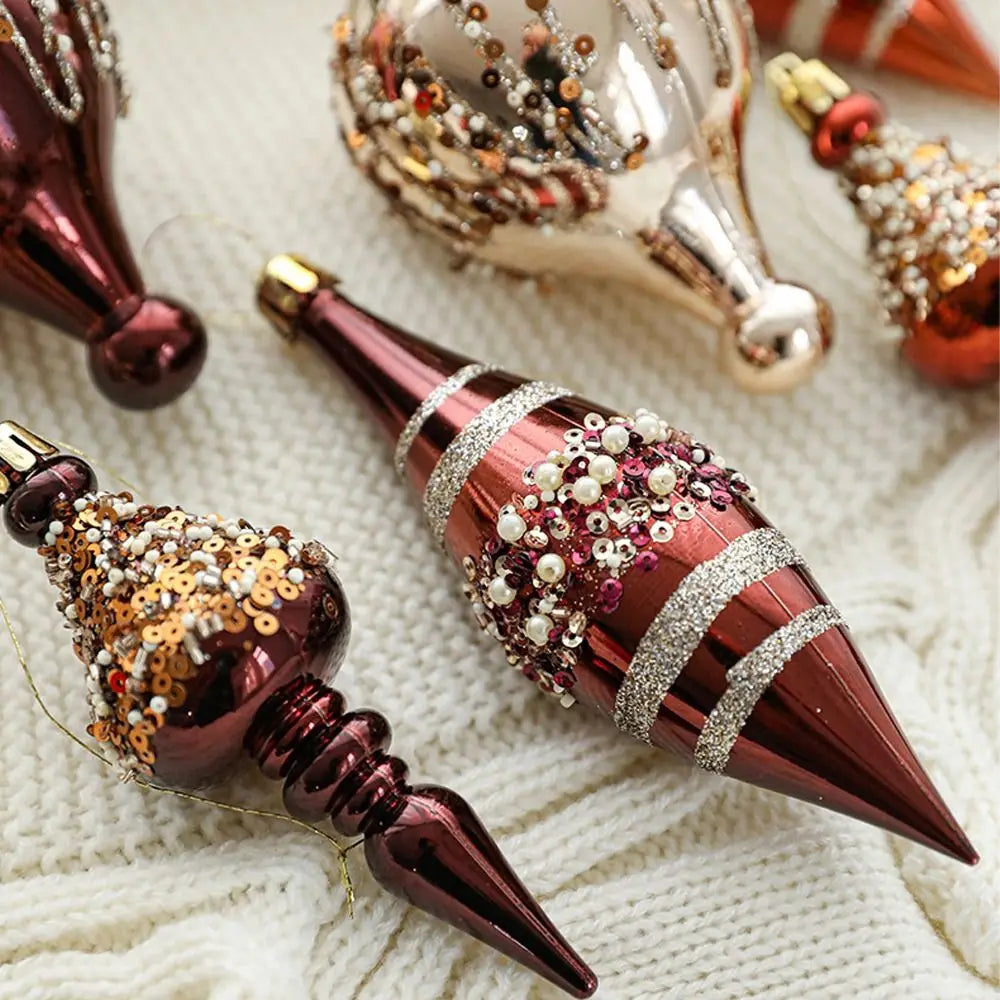 Bolas Natal Plástico Café/Bege Enfeite pendurado de Natal, enfeite de gota árvore de natal