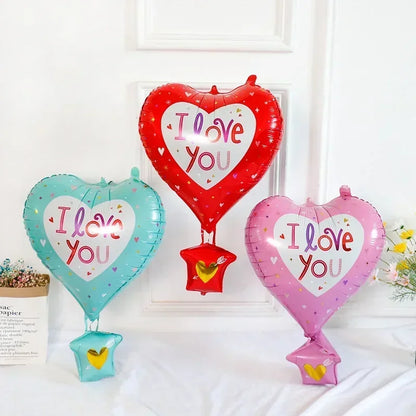 Balões de látex para o dia dos namorados, balões  I You e balões de coração e kit