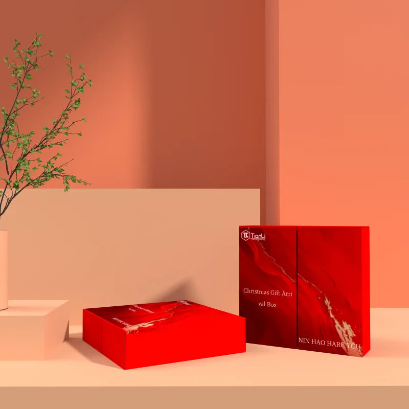 Caixas Calendário Advento Natalino 3d (Vinho) Caixa de adivinhação de grade de contagem
