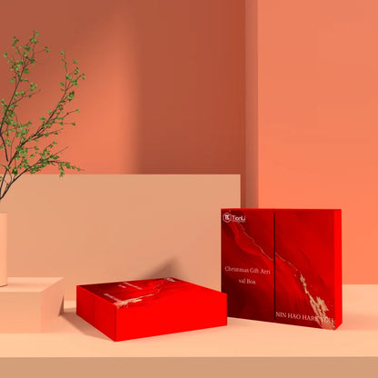 Caixas Calendário Advento Natalino 3d (Vinho) Caixa de adivinhação de grade de contagem