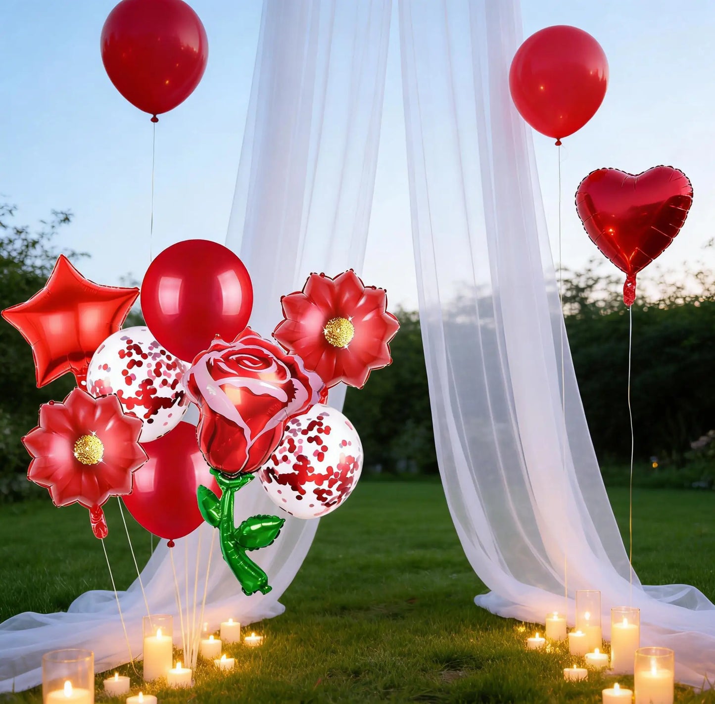 Balões Feliz Dia das Mães 8 peças vermelho e rosa fantasias, balões metalizados, festas