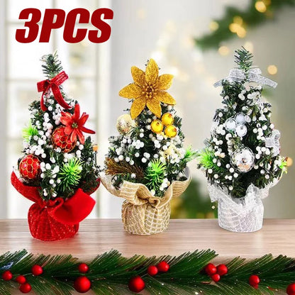 Mini Árvores de Natal 3 Peças Árvore de Natal de Mesa 20cm Decoração de Árvore de Natal