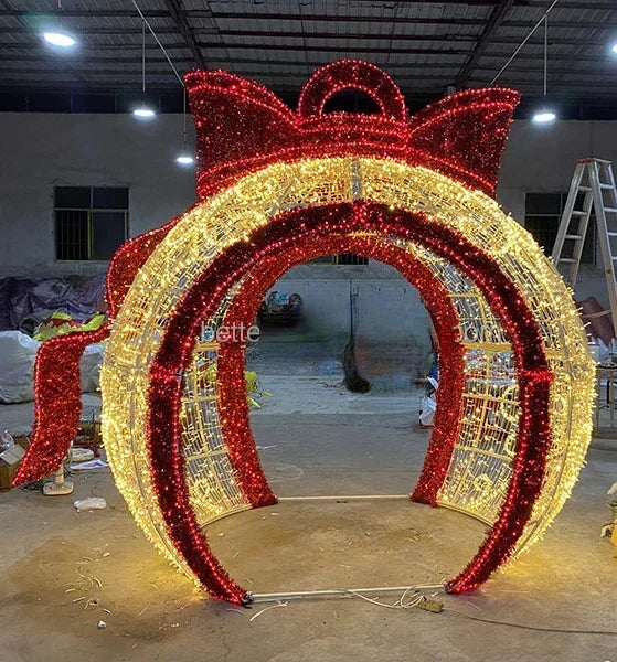 Bola de Natal  Shopping Grande LED Exterior Metal Decorativa Arco decorativo de Natal 3m