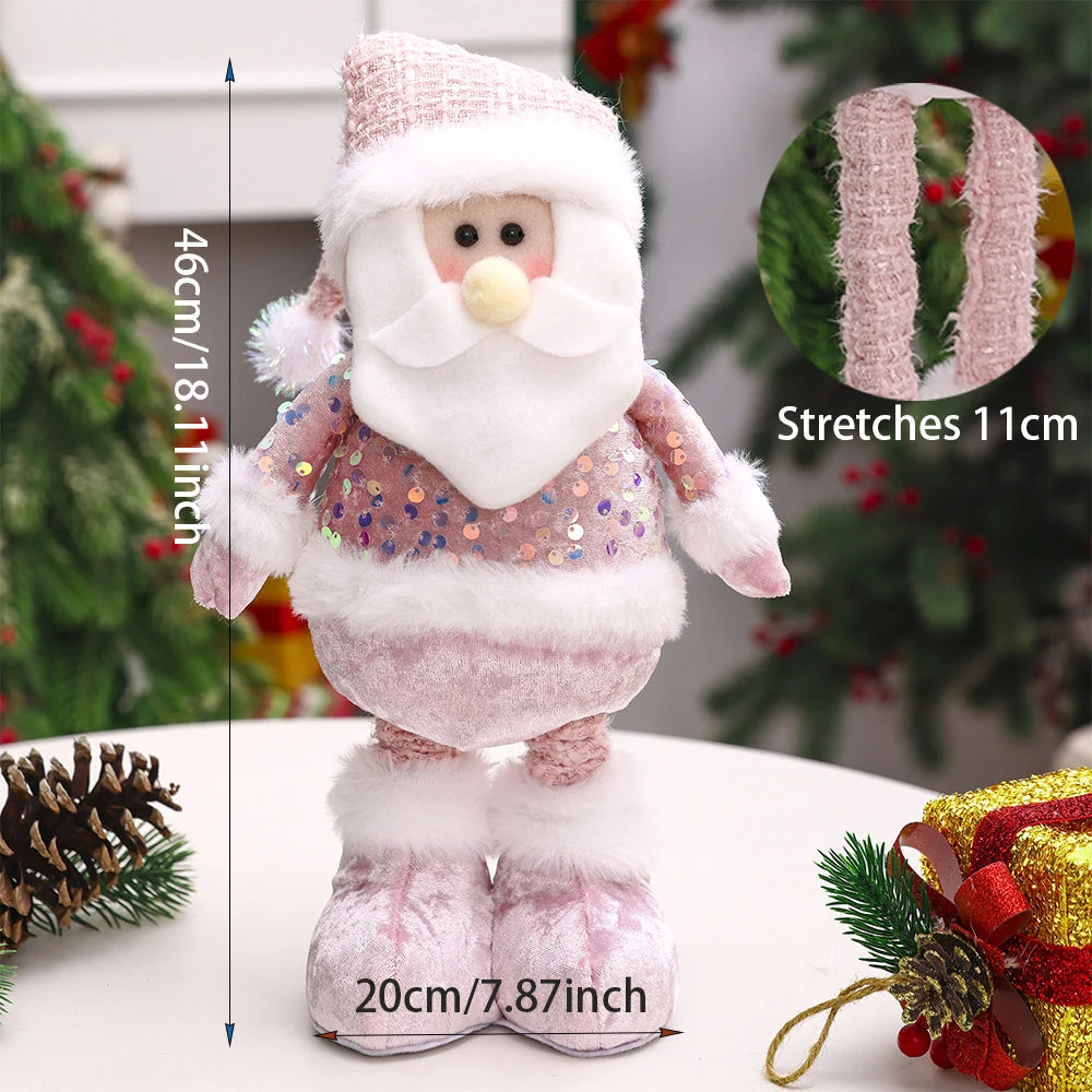 Boneco de Natal  Rosa Ornamentos Boneca De Pelúcia De Natal, Boneca De Pelúcia