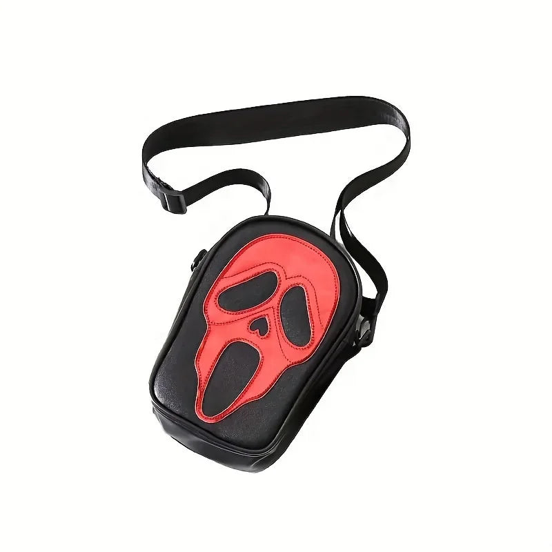 Bolsa transversal com rosto de fantasma refletivo de Halloween para mulheres e homens