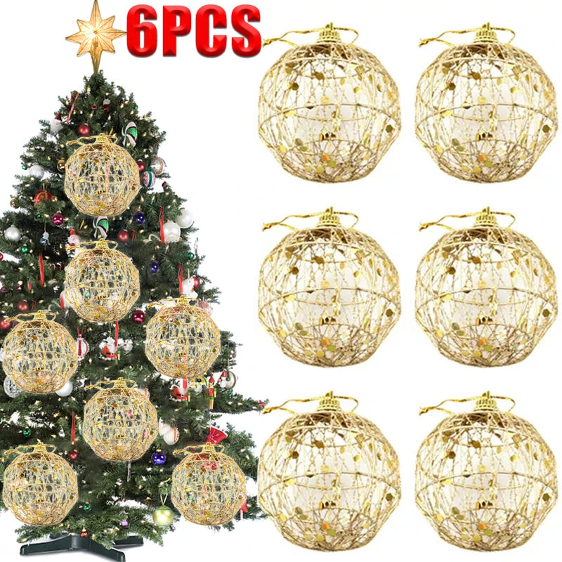 Bolas de Natal Decorativas Exibição Artesanal 5 cm E 6cm