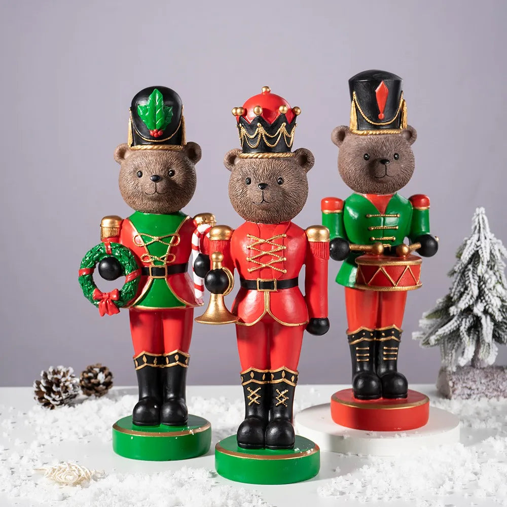 Urso quebra-nozes soldado de Natal Soldado Quebra-Nozes Estilo Urso de Madeira de Natal