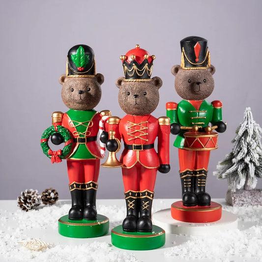Urso quebra-nozes soldado de Natal Soldado Quebra-Nozes Estilo Urso de Madeira de Natal